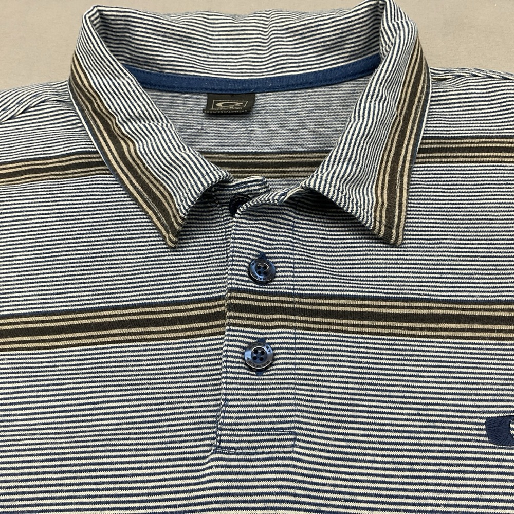 Oakley Casual Striped Men’s Polo Size Large Brown and Blue stripes